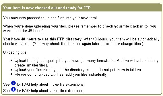 archive ftp created