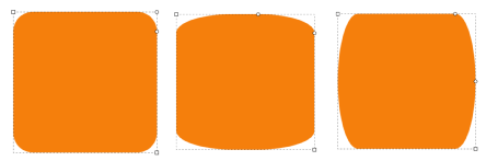 The rectangle's circular handles