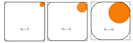 The rectangle's corner radii