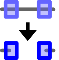 Icon for deleting a segment between two nodes