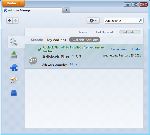 Firefox Add-ons Manager